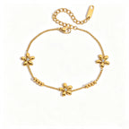 Geometric Medallion Zirconia Bracelet – Waterproof 18K Gold