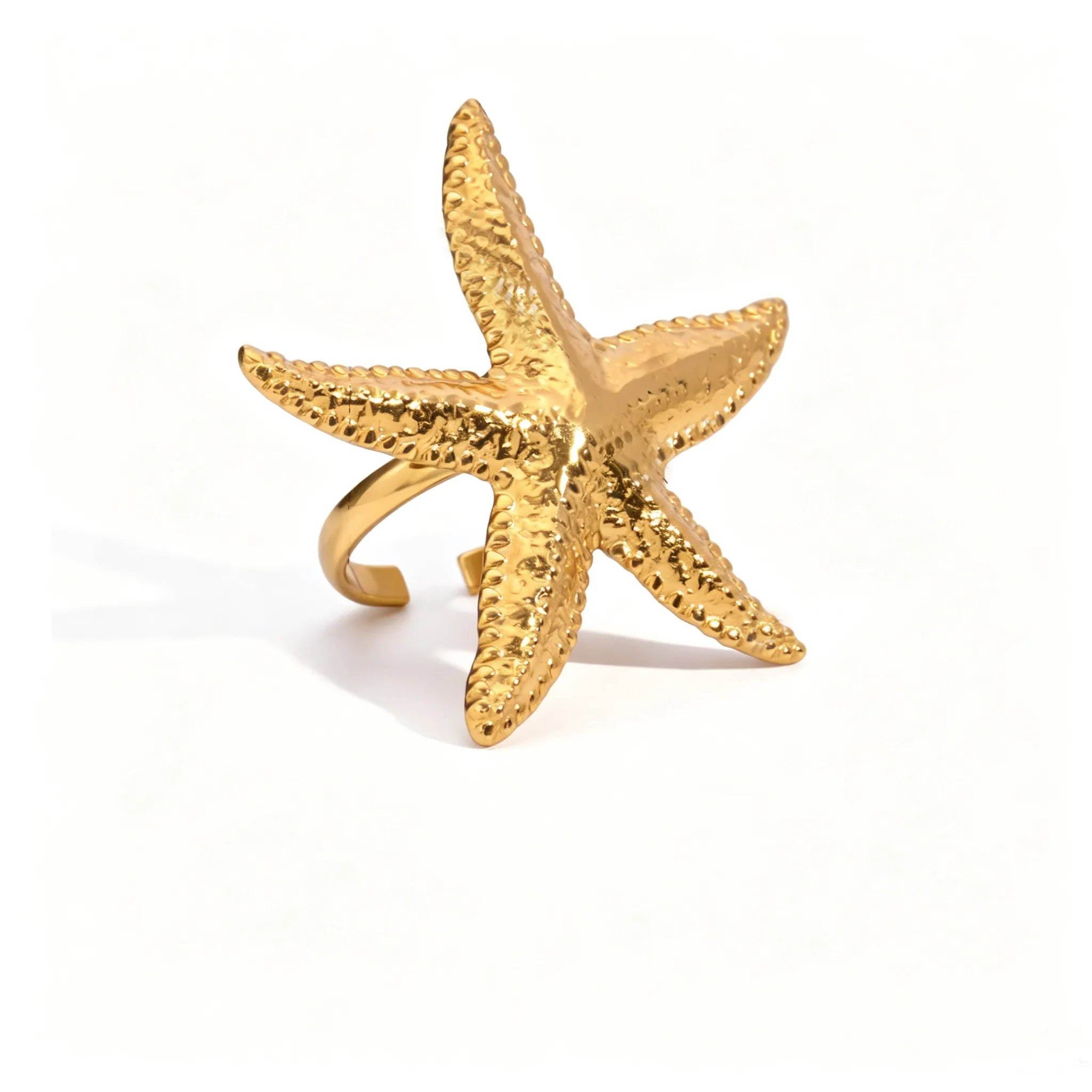 Starfish Gold Open Ring– Waterproof Stainless Steel