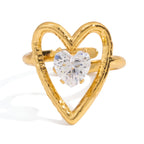 Vintage Water Droplet Statement Ring | Waterproof 18K Gold