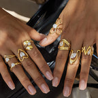 Vintage Water Droplet Statement Ring | Waterproof 18K Gold