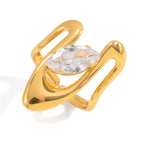 Vintage Water Droplet Statement Ring | Waterproof 18K Gold