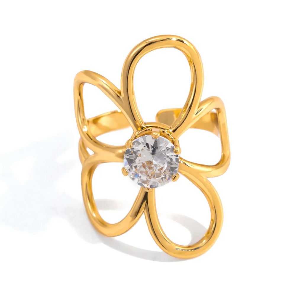 Vintage Water Droplet Statement Ring | Waterproof 18K Gold
