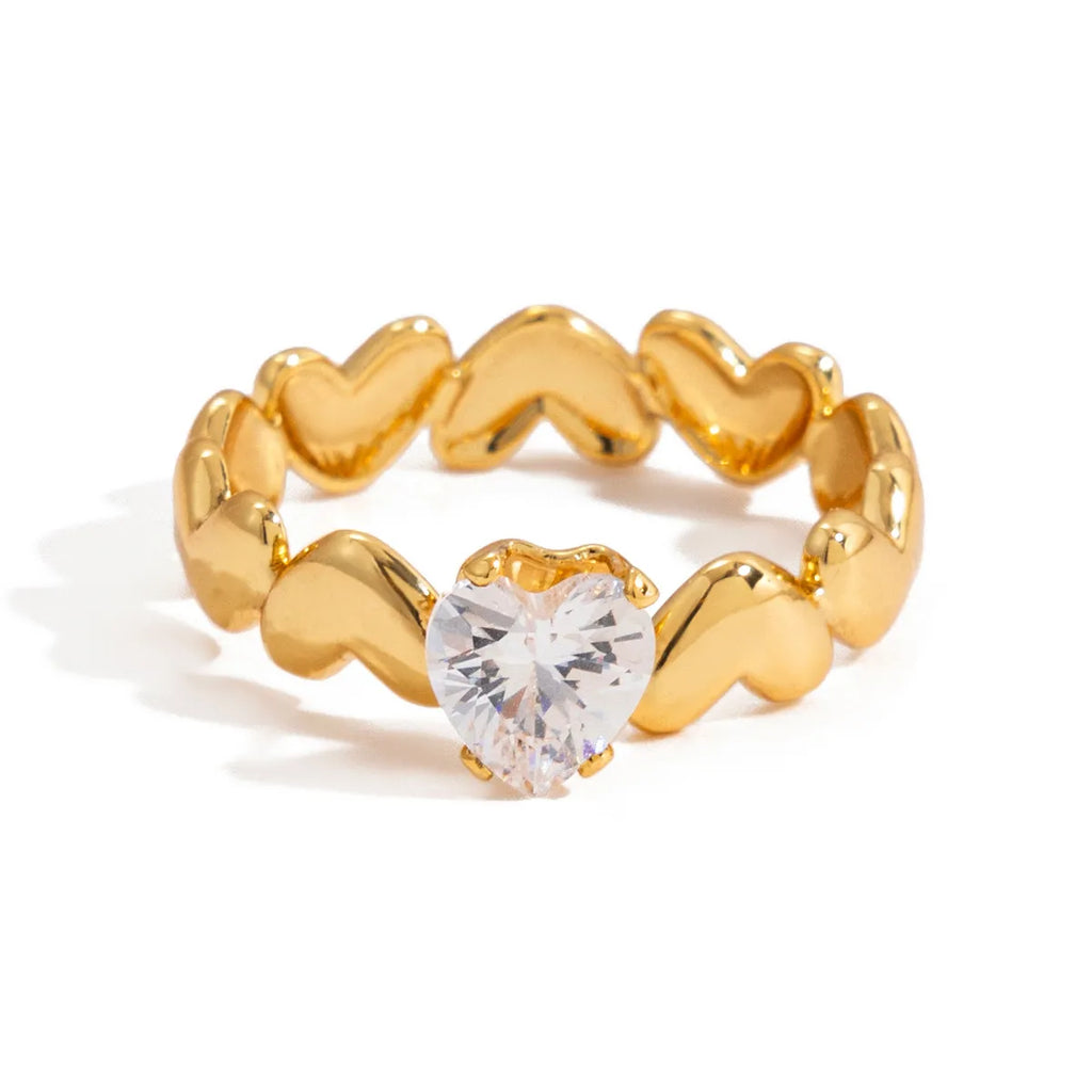 Vintage Water Droplet Statement Ring | Waterproof 18K Gold