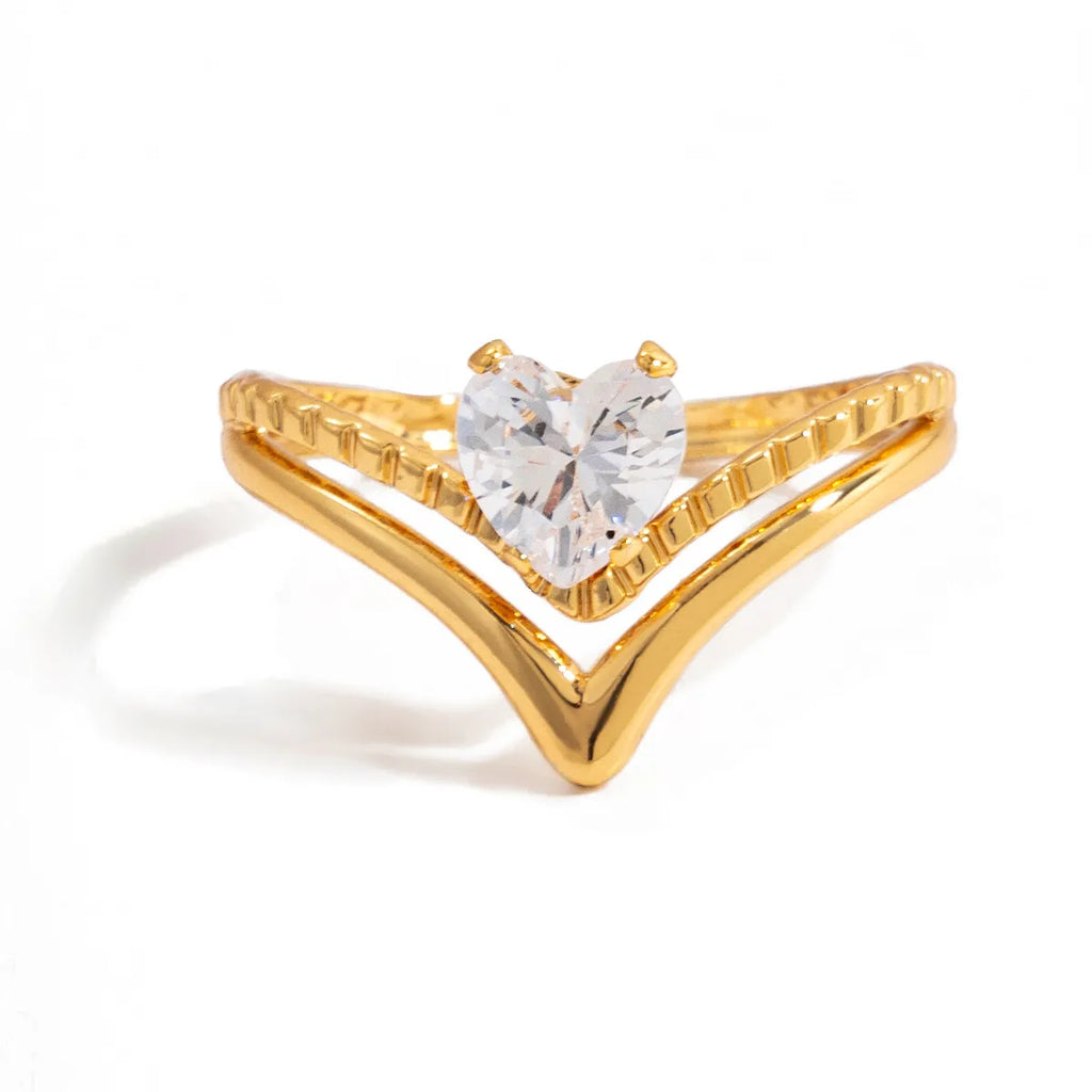 Vintage Water Droplet Statement Ring | Waterproof 18K Gold