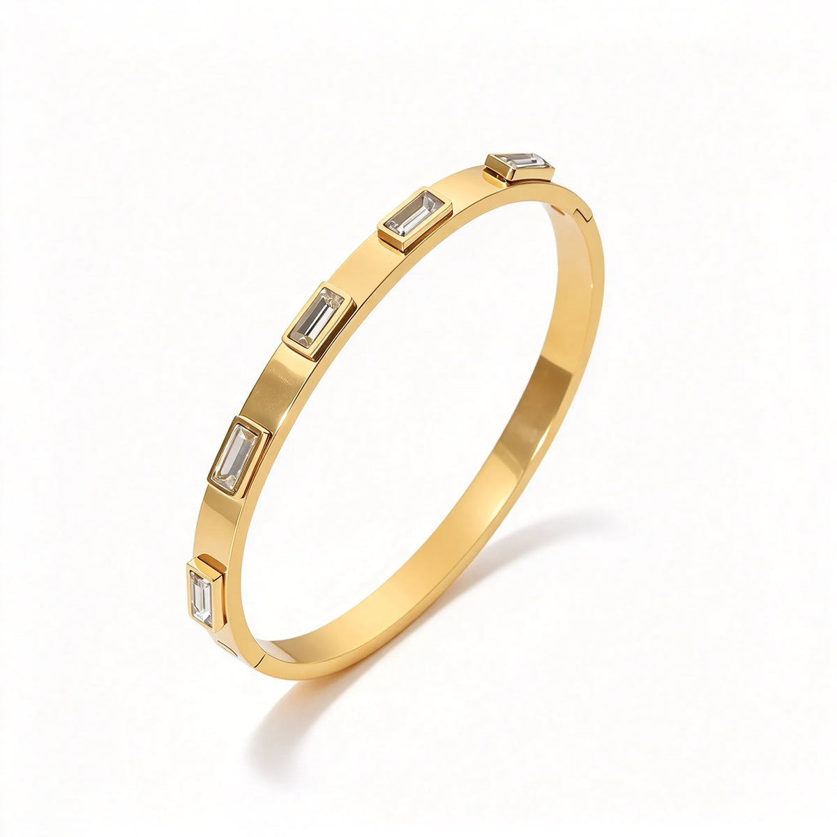 Waterproof Pave CZ Cuff Adjustable Bracelet