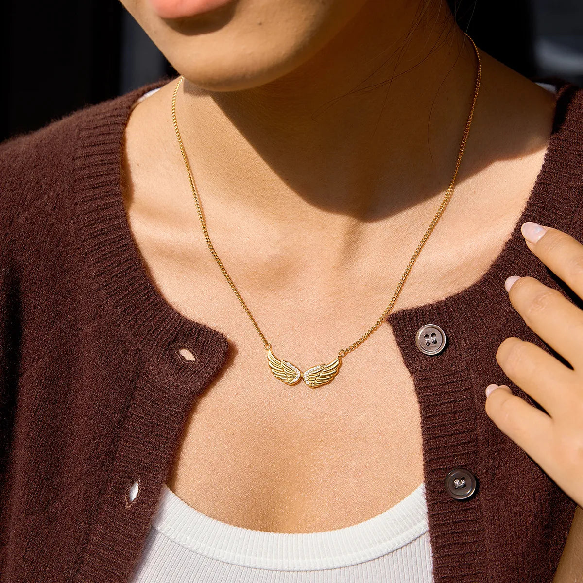 Waterproof Angel Wings Necklace