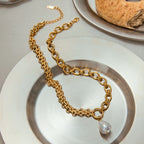 Waterproof Chunky Baroque Pearl Necklace