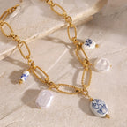 Waterproof Ceramic & Baroque Pearl Necklace