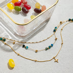 Waterproof Natural Stone Layered Necklace