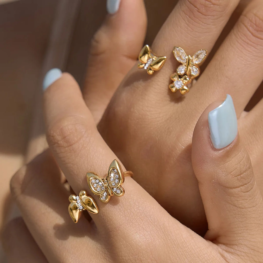 Waterproof Butterfly Open Ring
