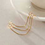 Waterproof Chain Ear Cuff & CZ Studs