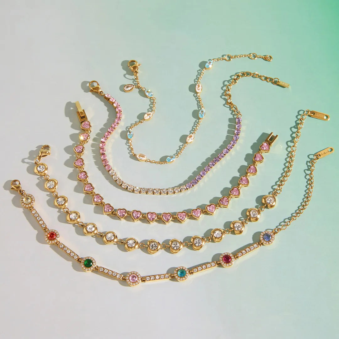 Waterproof Colorful CZ Stackable Bracelet