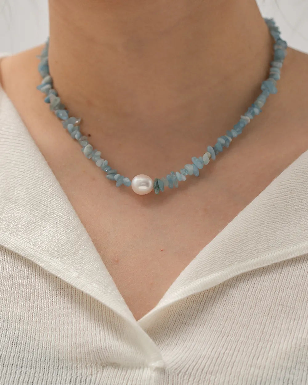 Waterproof Crushed Stone Necklace