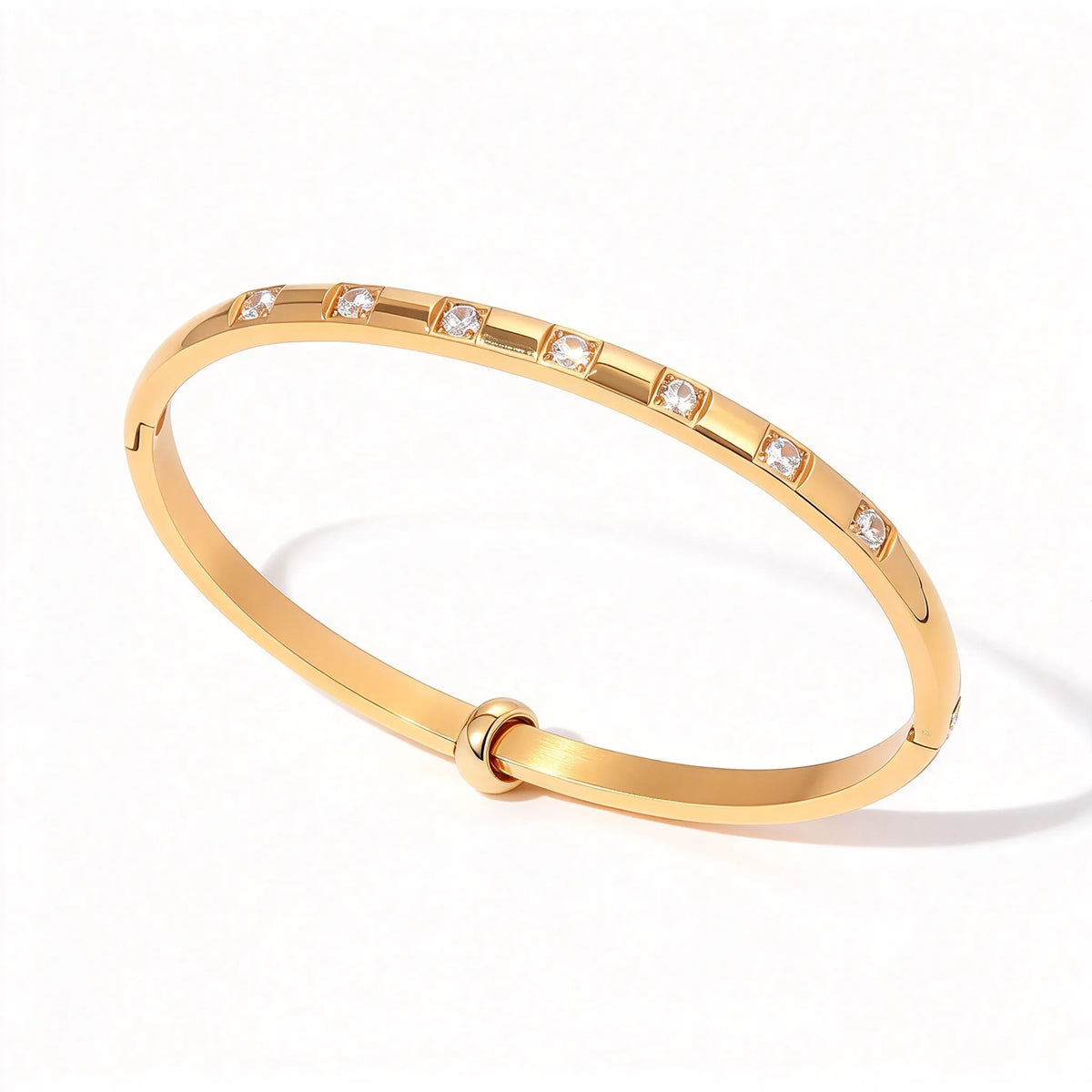 Waterproof Pave CZ Cuff Adjustable Bracelet