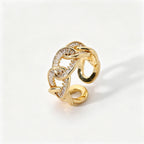 Waterproof Pave CZ Eternity Ring | Gold Oval-Cut Adjustable Band
