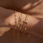 Dainty Zirconia Chain Bracelet Collection – Waterproof 18K Gold