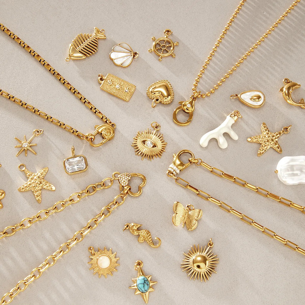 DIY Charm Necklace System | Waterproof Stainless Steel & Zirconia Interchangeable Jewelry