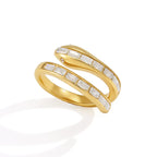 Waterproof Snake Pave Zirconia Open Band Ring