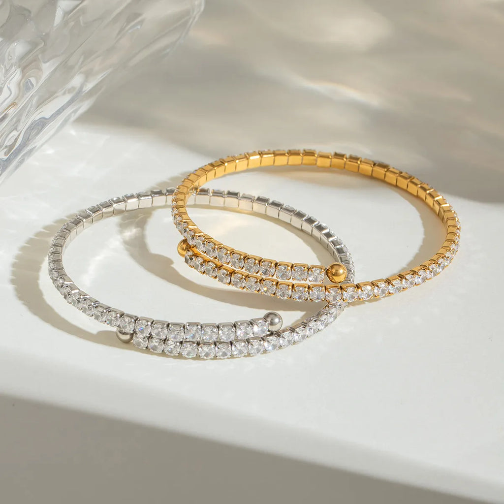 Shining Open Cuff Bracelet | Waterproof 18K Gold