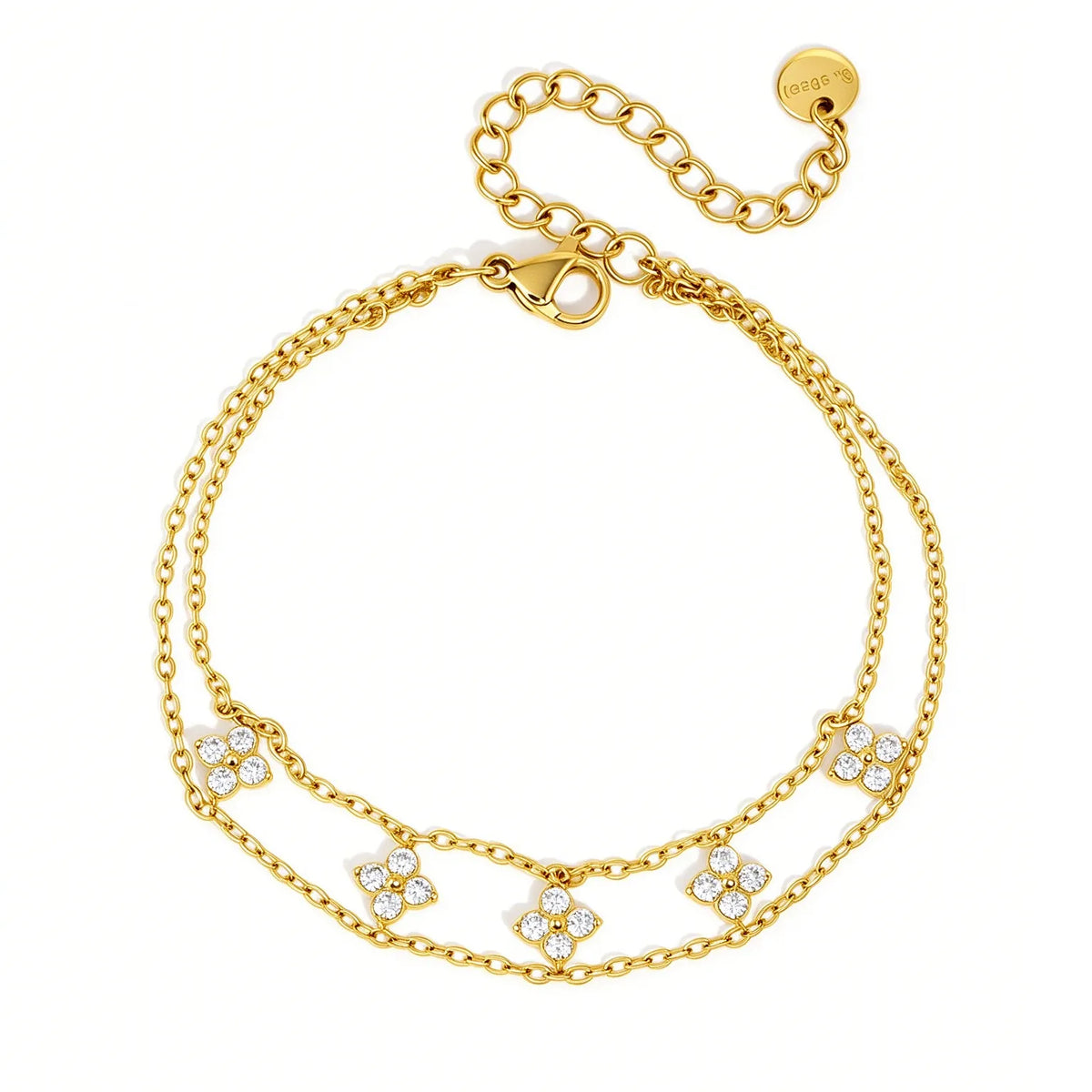 Waterproof Floral Hand Chain Bracelet with Ring