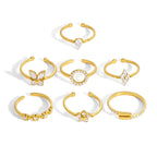 Vintage CZ Dainty Open Ring Collection – Waterproof 18K Gold | 7 Styles