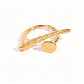 Waterproof Abstract Sculptural Band Open Ring