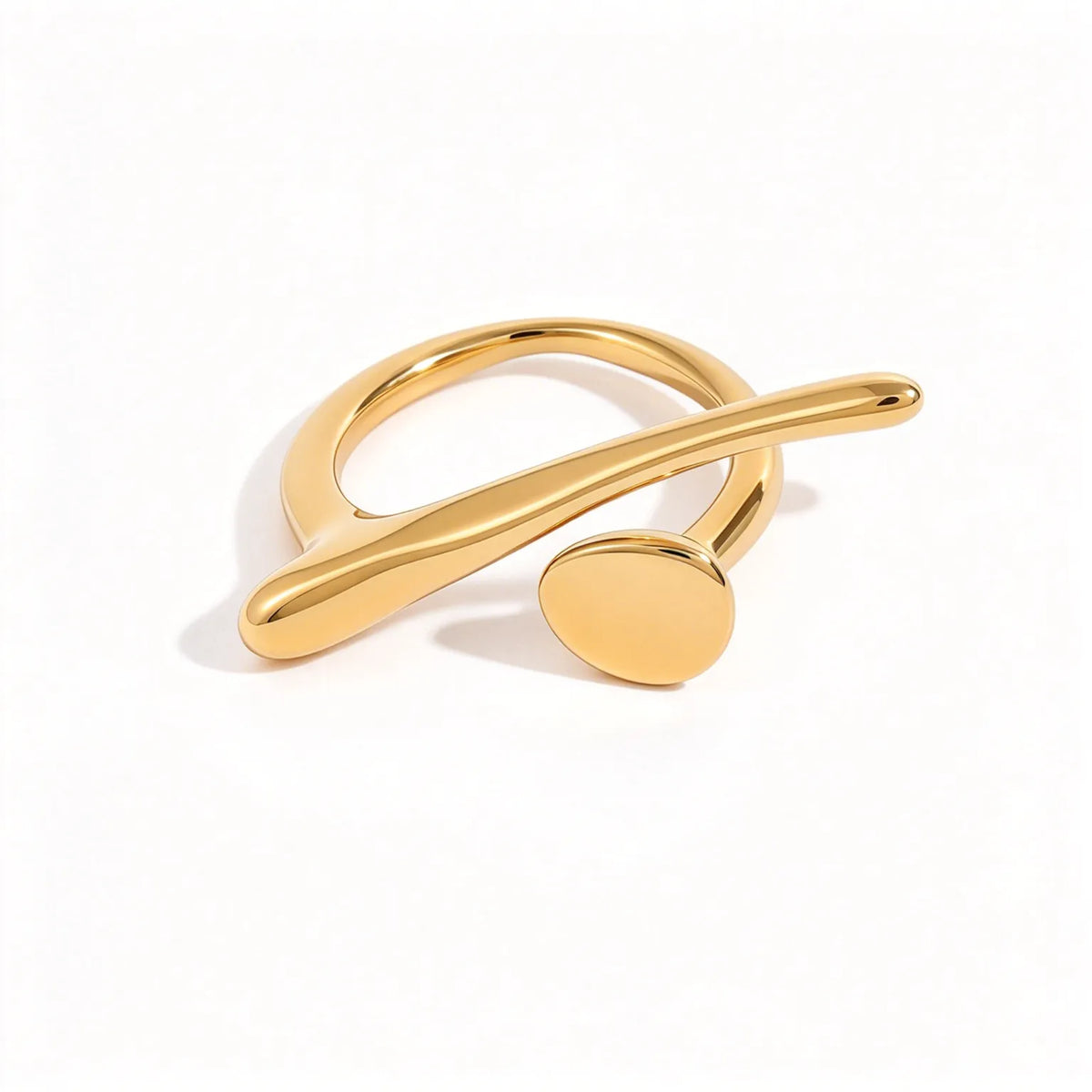Waterproof Abstract Sculptural Band Open Ring