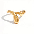 Waterproof Abstract Adjustable Band Open Ring