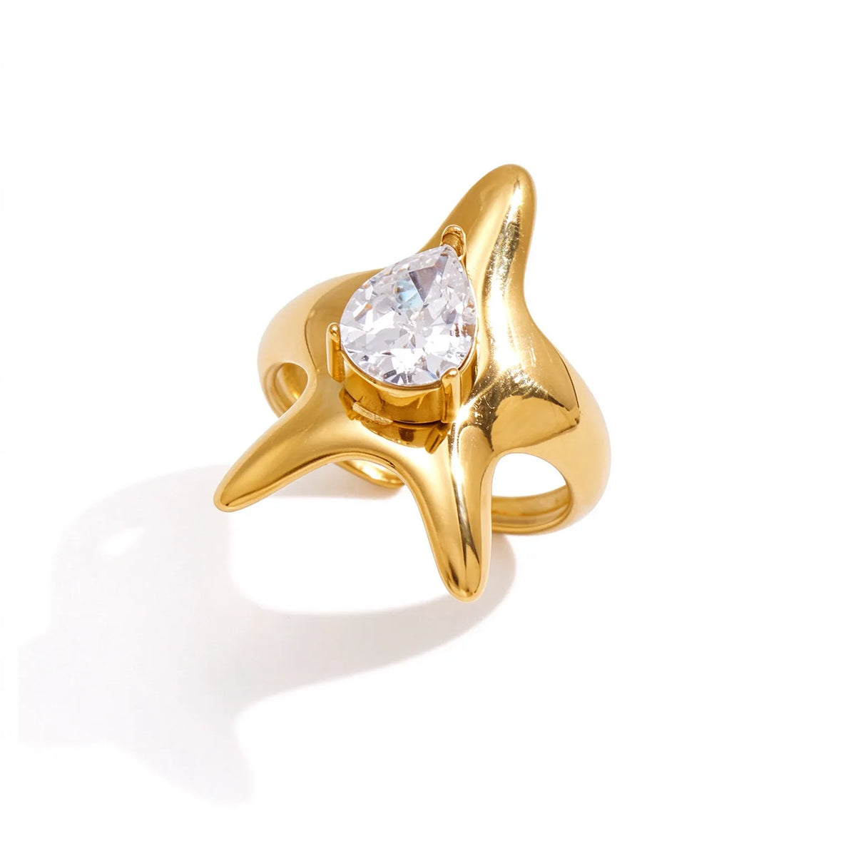 Waterproof Stainless Steel Star Ring