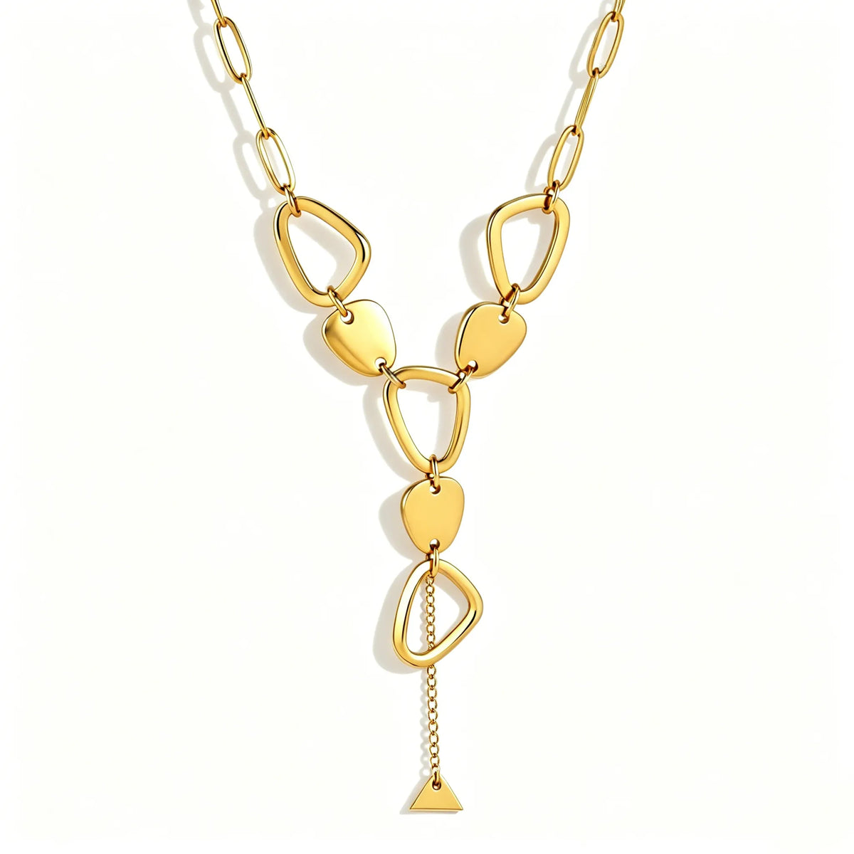 Waterproof Gold Geometric Modern Y-Necklace