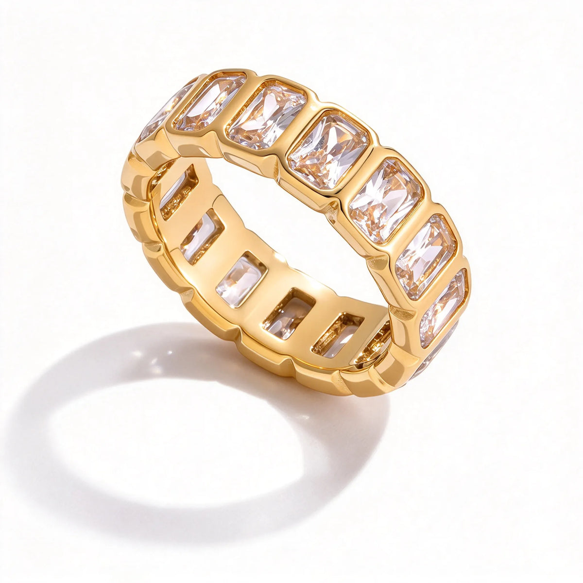 Waterproof Multi-Shape CZ Eternity Rings