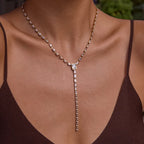 Waterproof Baguette CZ Lariat  Y-Necklace