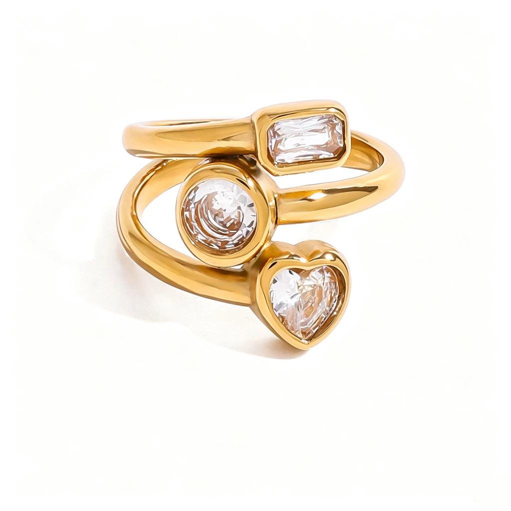 Waterproof Mixed-Cut CZ Ring Collection