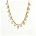 Waterproof CZ Station Necklace
