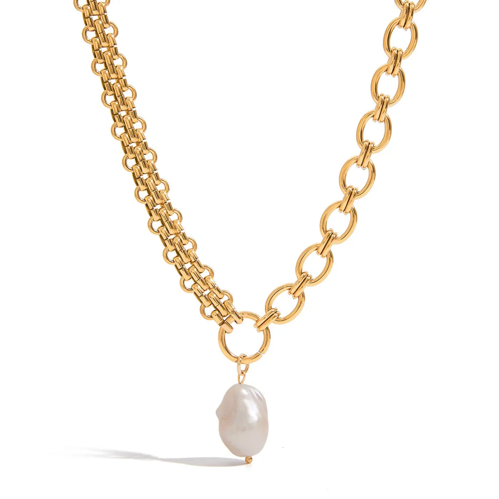 Waterproof Chunky Baroque Pearl Necklace
