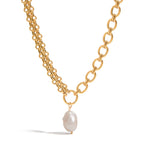 Waterproof Chunky Baroque Pearl Necklace