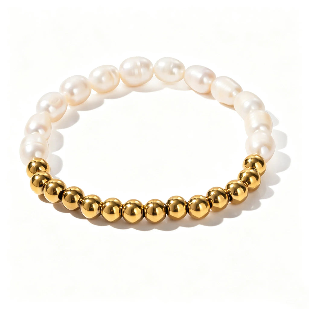 Waterproof Stacking Beaded Pearl Bracelet