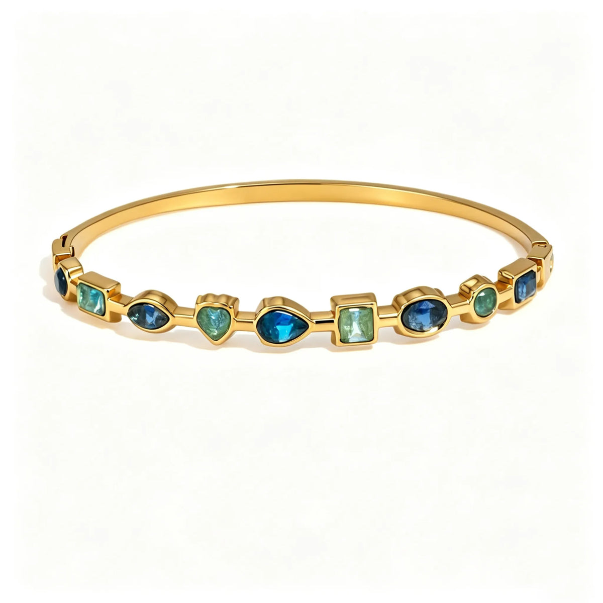 Waterproof Multi-Shape Gemstone Bangle