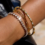 Waterproof Tennis & Paperclip Chain Bracelet
