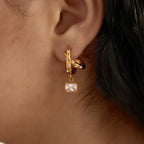 Waterproof Gold Ear Cuff & Dangle Earring