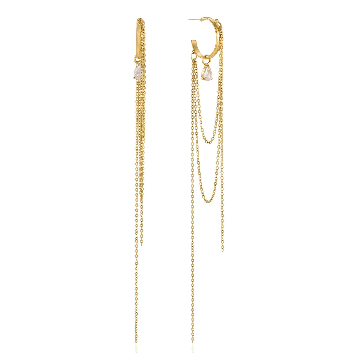 Waterproof Chain Tassel Earrings