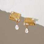 Waterproof Gold Chunky Drop Earrings