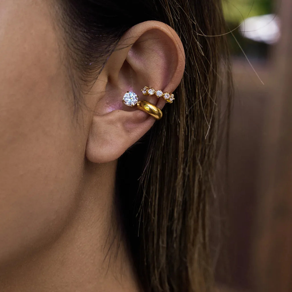 Waterproof No-Piercing Chunky CZ Ear Cuffs