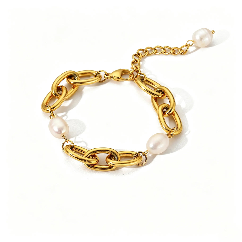 Waterproof Stacking Beaded Pearl Bracelet