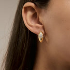 Snowflake Star Huggie Hoop Earrings – Waterproof 18K Gold