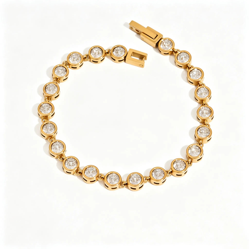 Waterproof CZ Sports Charm Tennis Bracelet