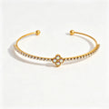 Waterproof CZ Open Tennis Cuff Bracelet