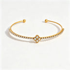 Waterproof CZ Open Tennis Cuff Bracelet