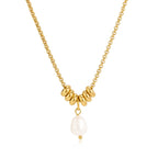 Waterproof Gold Coil Baroque Pearl Necklace