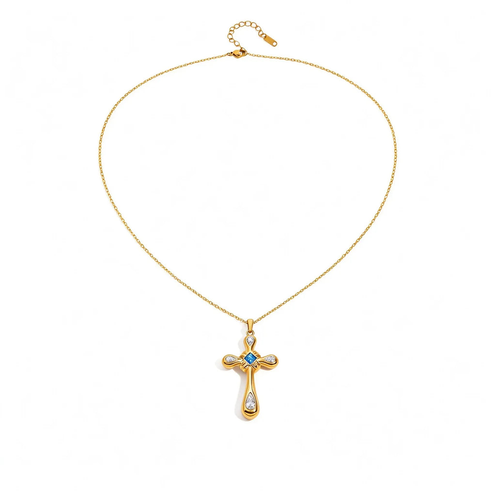 Waterproof Gold Cross Necklace